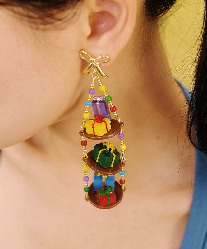 Stylish Rainbow Acrylic Resin Gift Drop Earrings