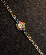 Stylish Rainbow Alloy Crystal Chromatic Time Watches