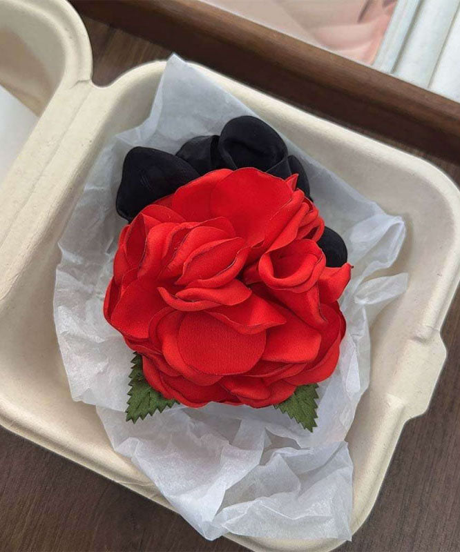 Stylish Red Fabric Resin Rose Hair Band