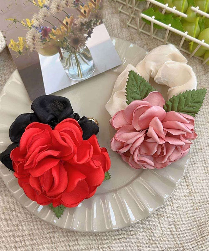 Stylish Red Fabric Resin Rose Hair Band