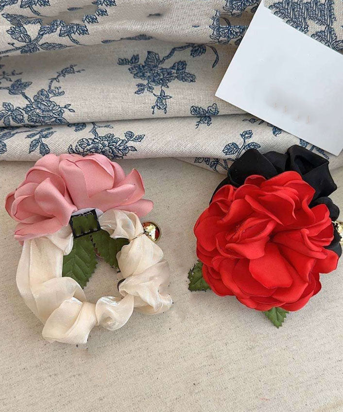 Stylish Red Fabric Resin Rose Hair Band