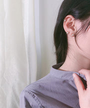 Stylish Rose Gold Copper Overgild Zircon Hexagram Stud Earring