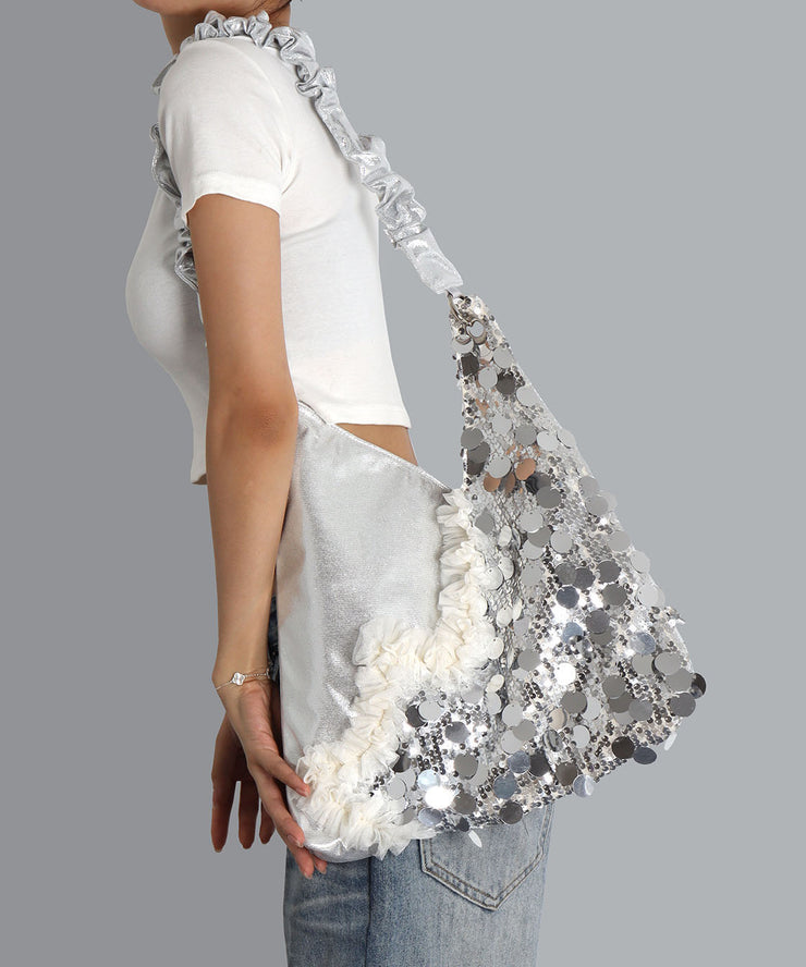 Stylish Silvery Sequins Patchwork Large Capacity Shoulder Bags