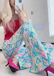 Stylish Slim Fit Print High Waist Flared Trousers Fall