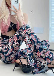 Stylish Slim Fit Print High Waist Flared Trousers Fall