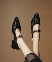 Stylish Splicing Flat Shoes Silver Cowhide Leather Hollow Out