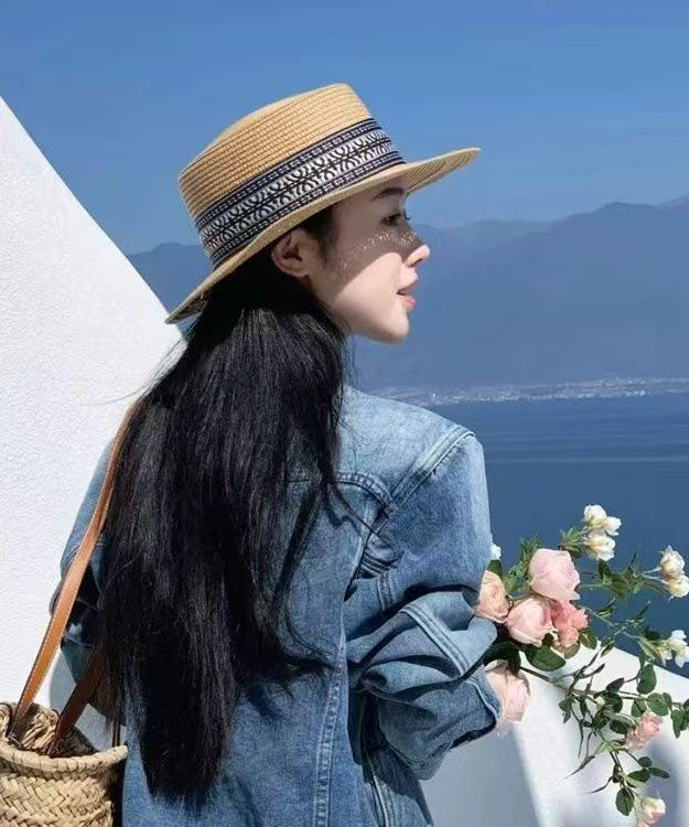 Stylish Versatile Khaki Straw Woven Cloche Hat