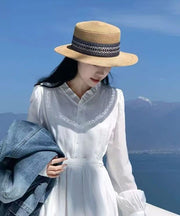 Stylish Versatile Khaki Straw Woven Cloche Hat
