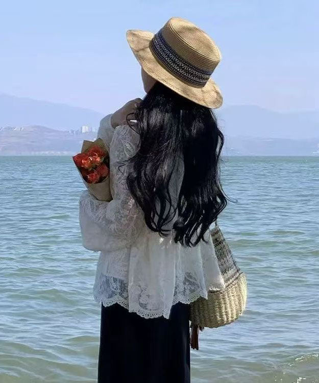 Stylish Versatile Khaki Straw Woven Cloche Hat