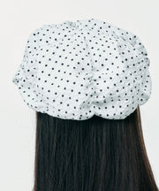 Stylish Versatile White Dot Thin Breton Hat