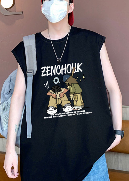 Stylish White O-Neck Print Cotton Men T Shirt Summer