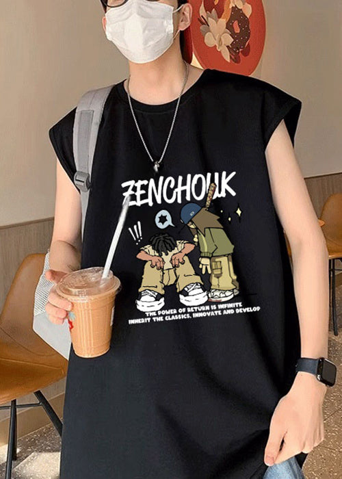 Stylish White O-Neck Print Cotton Men T Shirt Summer