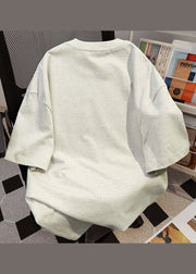 Stylish White O Neck Print Cotton Mens T Shirt Designer Summer