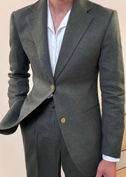 Stylish White Peter Pan Collar Button Linen Mens Coats Fall