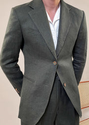 Stylish White Peter Pan Collar Button Linen Mens Coats Fall