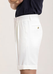 Stylish White Pockets High Waist Spandex Men Shorts Summer