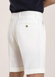 Stylish White Pockets High Waist Spandex Men Shorts Summer