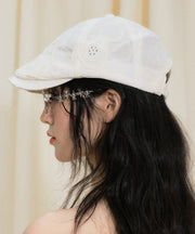 Summer Beige Thin Breathable Embroidered Breton Hat