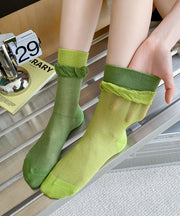 Summer Breathable Thin Patchwork Mid Calf Socks