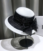 Summer Fashion Black Lace Bow Tulle Bucket Hat
