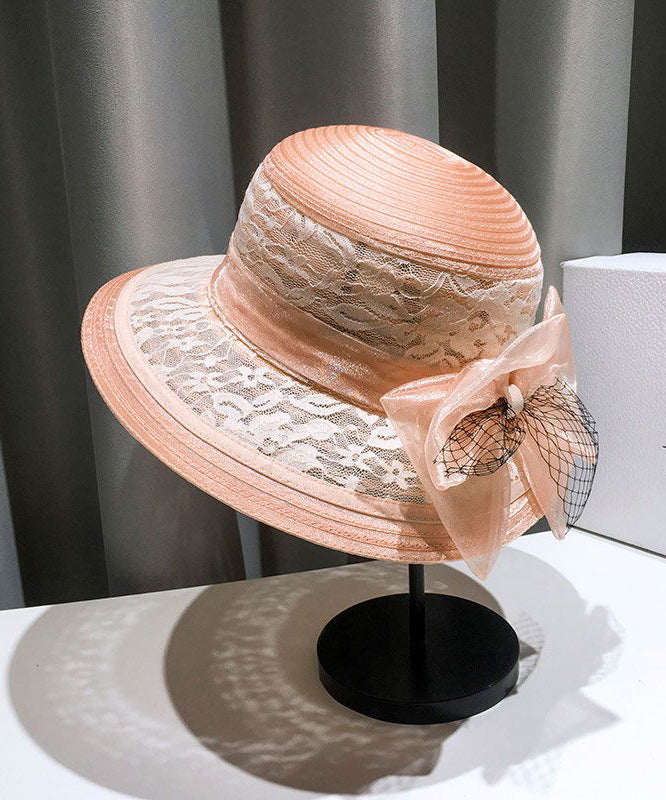 Summer Fashion Black Lace Bow Tulle Bucket Hat