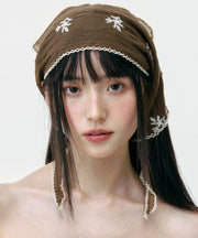 Summer Japanese Style Embroidered Thin Breathable Triangular Scarf