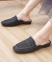 Summer New Apricot Hollow Out Breathable Soft Slide Sandals