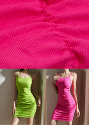 Trendy Green Wrinkled Long Yoga Spaghetti Strap Dress Summer