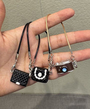 Unique Black Alloy Bag Camera Keychains Three-Piece Set