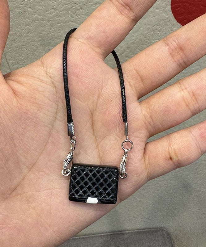 Unique Black Alloy Bag Camera Keychains Three-Piece Set