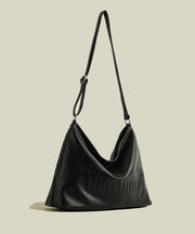 Unique Black Jacquard Faux Leather Messenger Bag