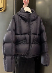 Unique Black Pockets Patchwork Puffer Parka Winter