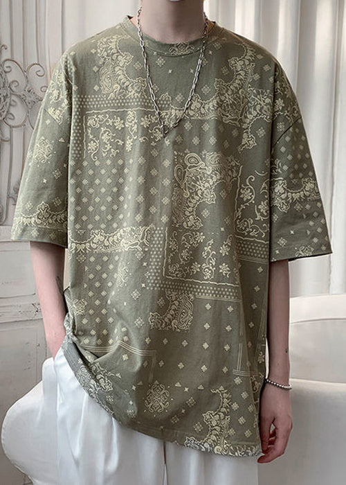 Unique Black Print Original Design Cotton T Shirts Men Half Sleeve