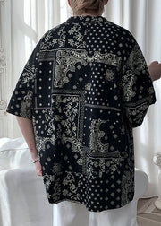 Unique Black Print Original Design Cotton T Shirts Men Half Sleeve