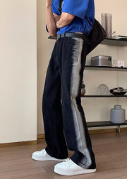 Unique Blue Pockets Denim Mens Pants Casual Clothing Fall