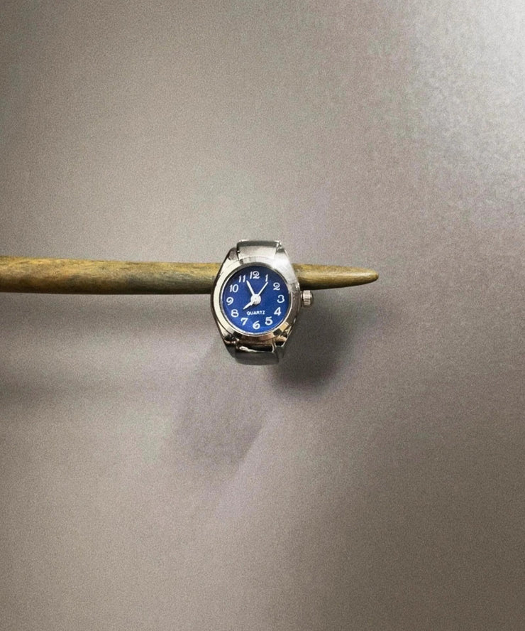 Unique Blue Stainless Steel Medieval Flip Cover Rings