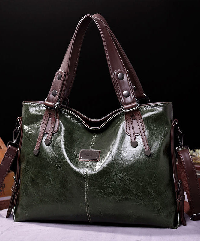 Unique Brown Large Capacity Calf Leather Shoulder Bag