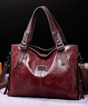 Unique Brown Large Capacity Calf Leather Shoulder Bag