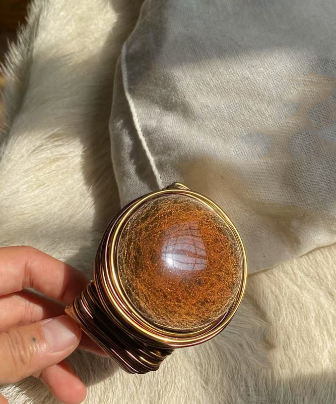 Unique Brown Metal Alloy Wrap Cuff