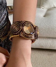 Unique Brown Metal Alloy Wrap Cuff