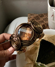 Unique Brown Metal Alloy Wrap Cuff