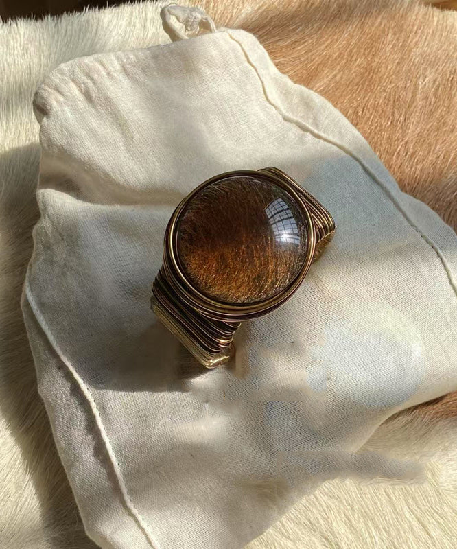 Unique Brown Metal Alloy Wrap Cuff