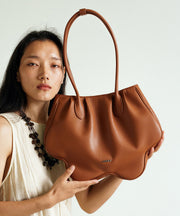 Unique Brown Solid Durable Faux Leather Shoulder Bag