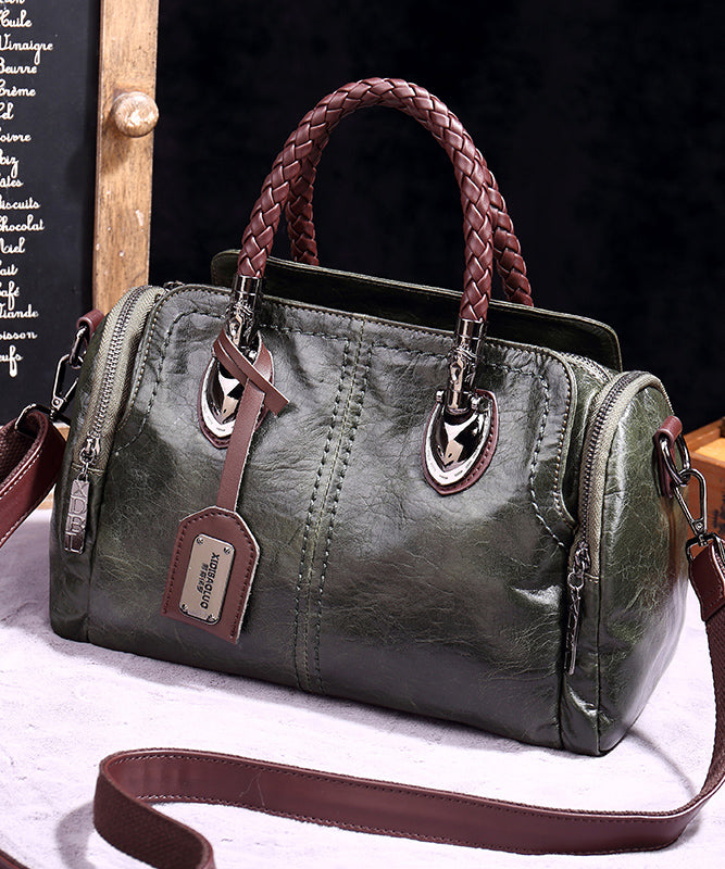 Unique Brown Solid Durable Versatile Calf Leather Tote Bag