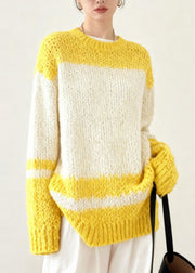 Unique Colorblock Oversized Thick Knitted Tops Winter