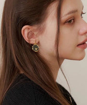 Unique Gold Alloy Pearl Cat Asymmetrical Drop Earrings