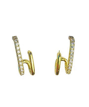 Unique Gold Sterling Silver Alloy Zircon Stud Earrings