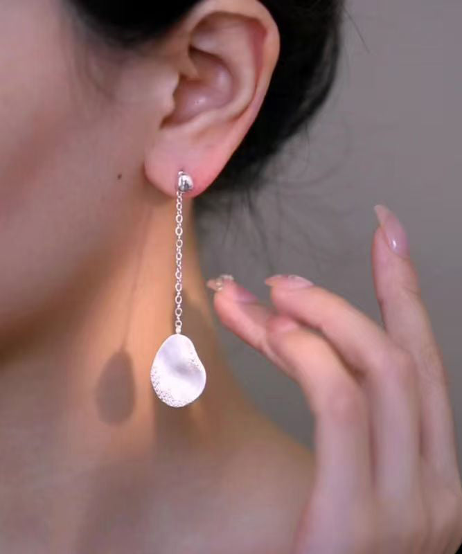 Unique Gold Sterling Silver Overgild Zircon Asymmetrical Drop Earrings