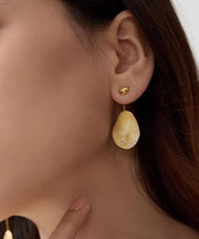 Unique Gold Sterling Silver Overgild Zircon Asymmetrical Drop Earrings