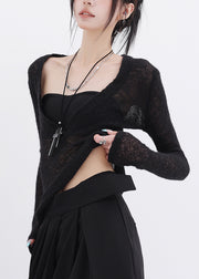 Unique Green V Neck Thin Knit Blouse Top Fall